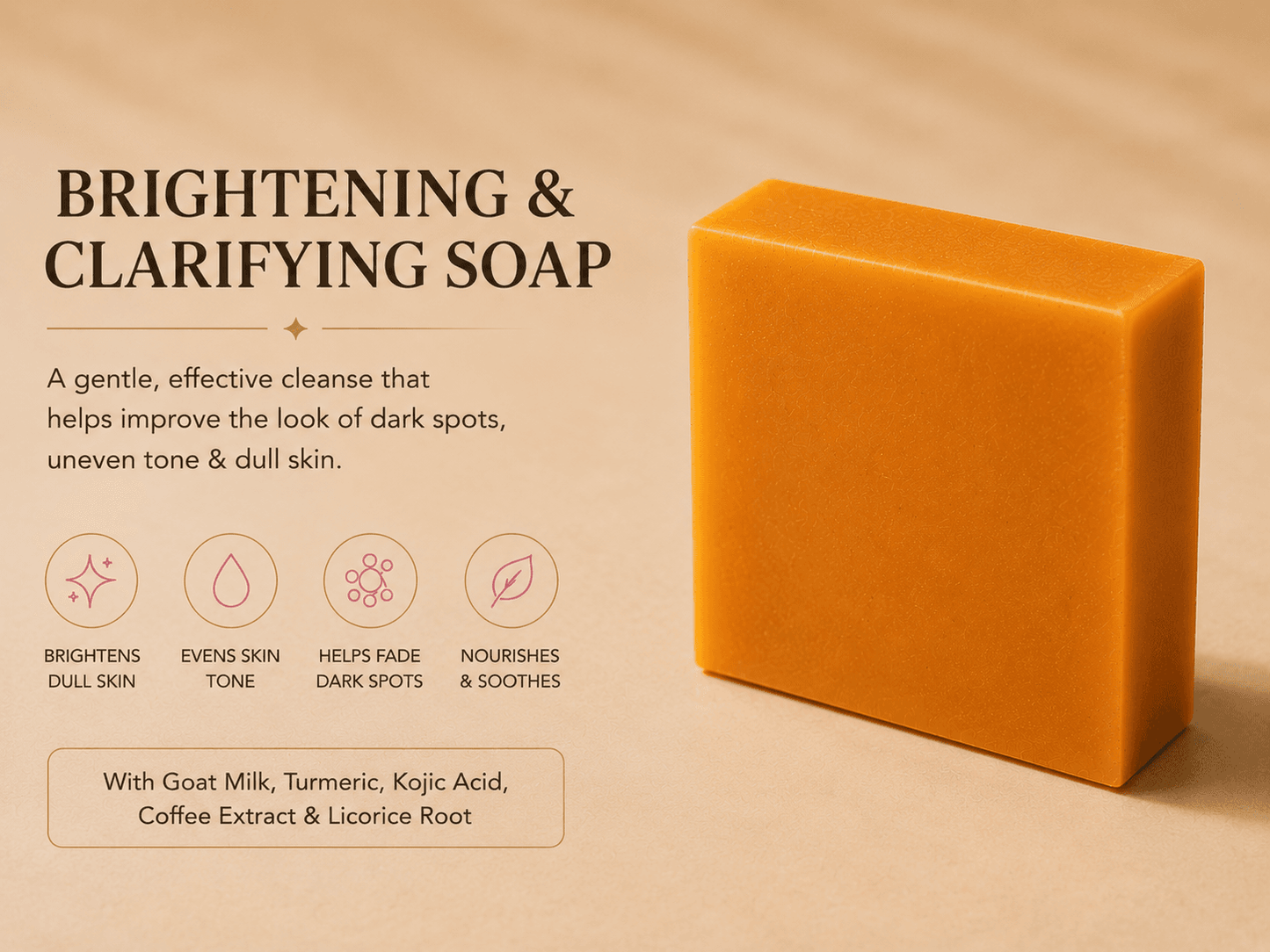 HerYang Clarity™ Skin Brightening Clarifying Soap and Creme Body Care Set with brightening and soothing ingredients.