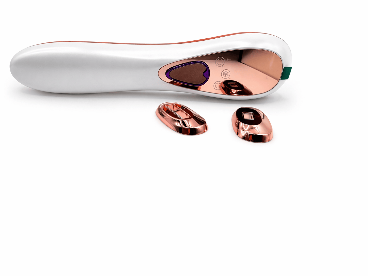 Her•Yang SkinLux™ IPL Hair Removal Device shown with sleek handheld design and treatment window for effective hair removal.
