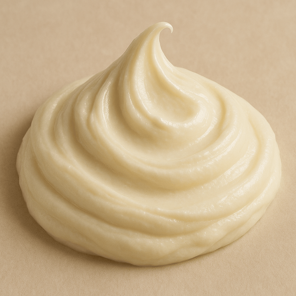 HerYang Embody™ Body Butter jar with smooth, creamy texture showcasing rich, moisturizing body butter for glowing skin.