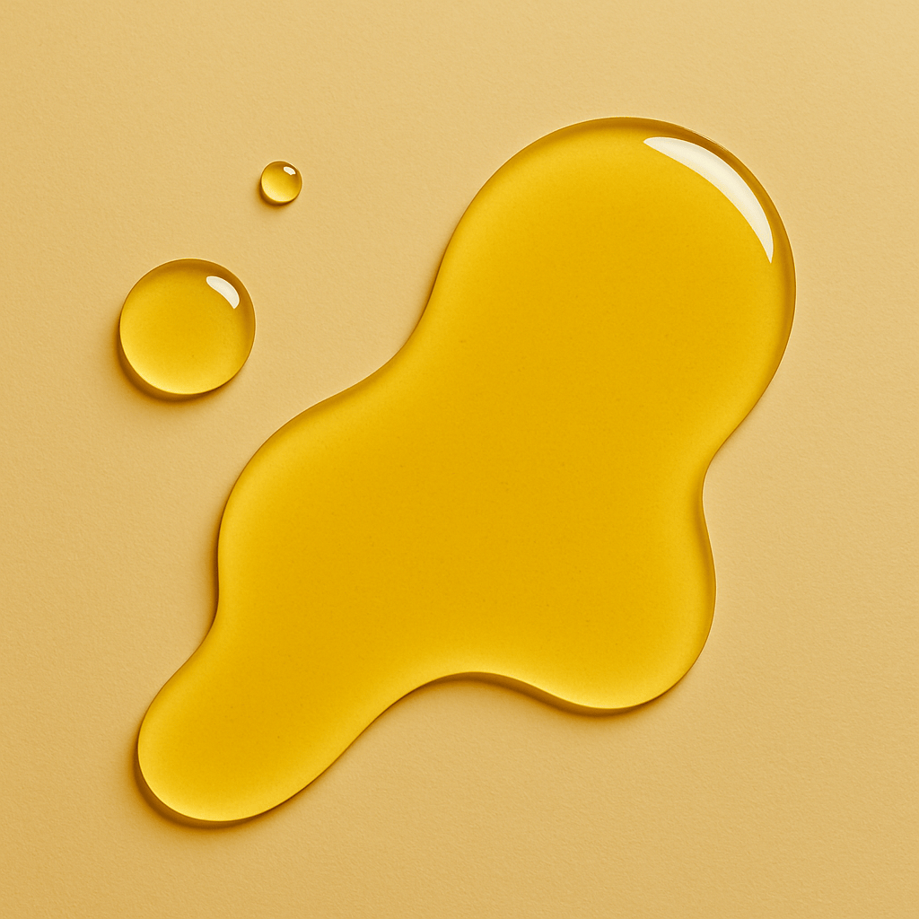 Her•Yang Sculpt x Restore™ Body Glow body oil with sleek bottle and golden accents, showcasing a luxurious skincare product.