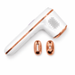 Her•Yang SkinLux™ IPL Hair Removal Device showing a sleek handheld design with control buttons and a luminous treatment window.