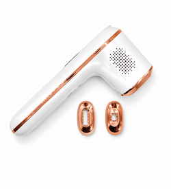 HerYang SkinLux™ IPL Hair Removal Device showing sleek handheld design with treatment window for at-home IPL hair removal.