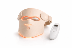 HerYang Radiance Renewal LED Mask, a skincare tool with multiple LED light panels for facial rejuvenation and skin therapy.