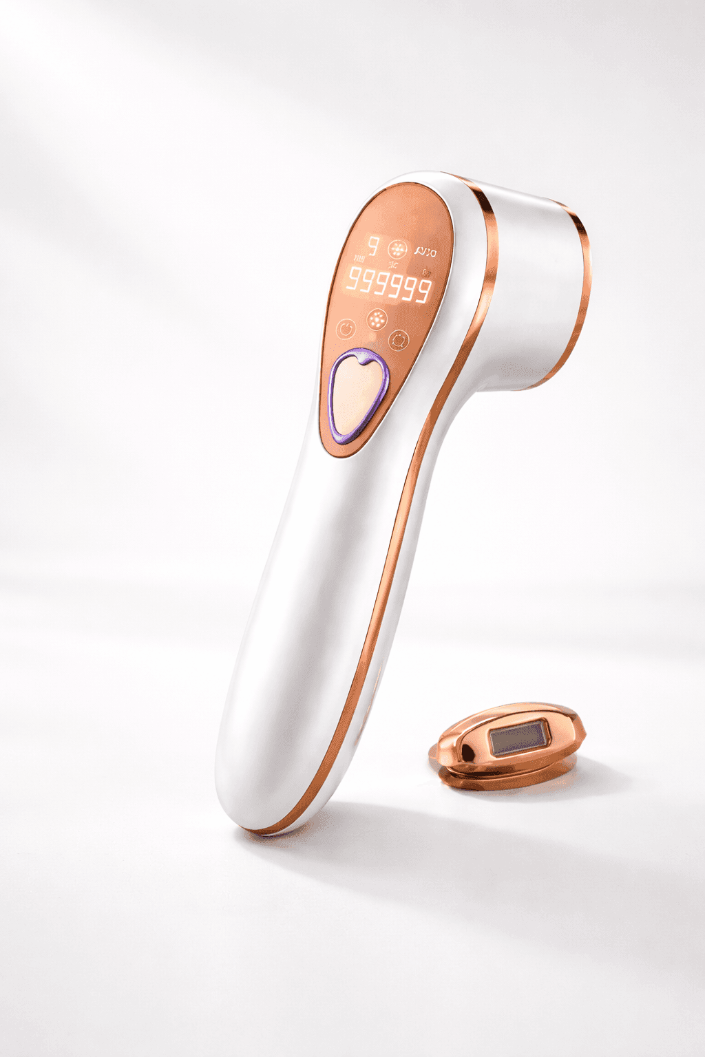 HerYang SkinLux™ IPL Hair Removal Device shown with sleek design and treatment window for effective at-home hair removal.