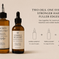 HerYang Sacred Lengths Ayurvedic Hair Oil bottle with dropper, showcasing natural herbal ingredients for nourishing hair