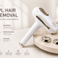 SilkSmooth™ IPL Hair Removal Device by Her•Yang, handheld device with sleek design for at-home hair reduction treatment.