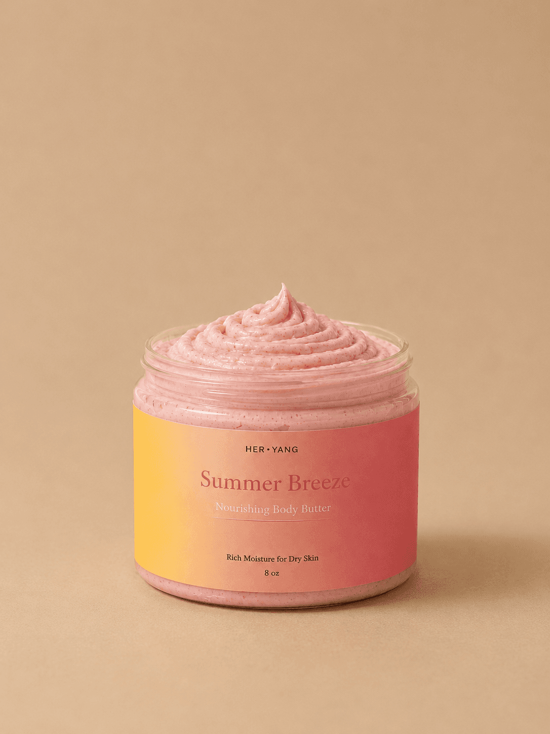 HerYang Summer Breeze™ Body Butter jar with a smooth cream texture and refreshing summer-inspired packaging.