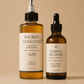 HerYang Retention Ritual Duo™ hair oil set showing two elegant bottles with natural ingredients and sleek packaging.